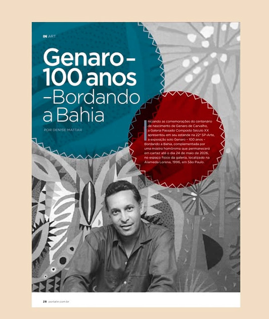 Matéria Revista Insider: Genaro - 100 anos - Bordando a Bahia, por Denise Mattar